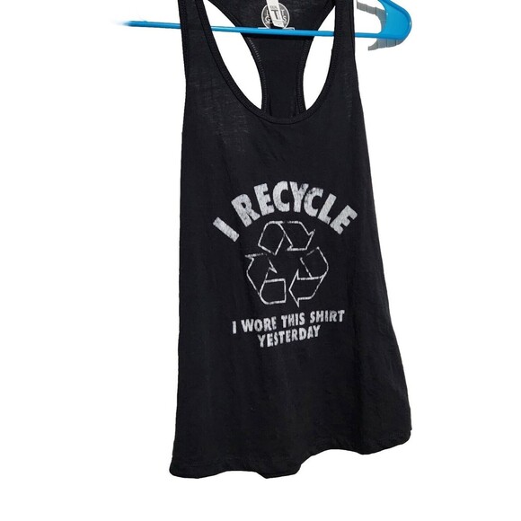 Lost Gods Sleeveless Blouse For Women Size Small Black I Recycle Logo  B8 - Picture 9 of 9